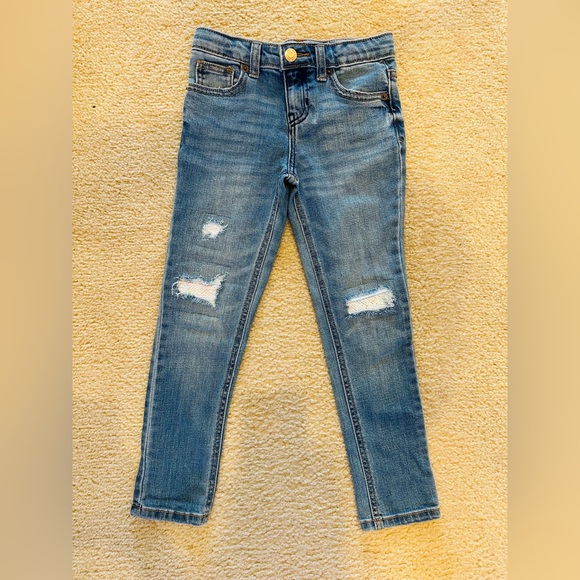 NWOT Cat & Jack Sparkle patch skinny jeans size 5 - Picture 1 of 5